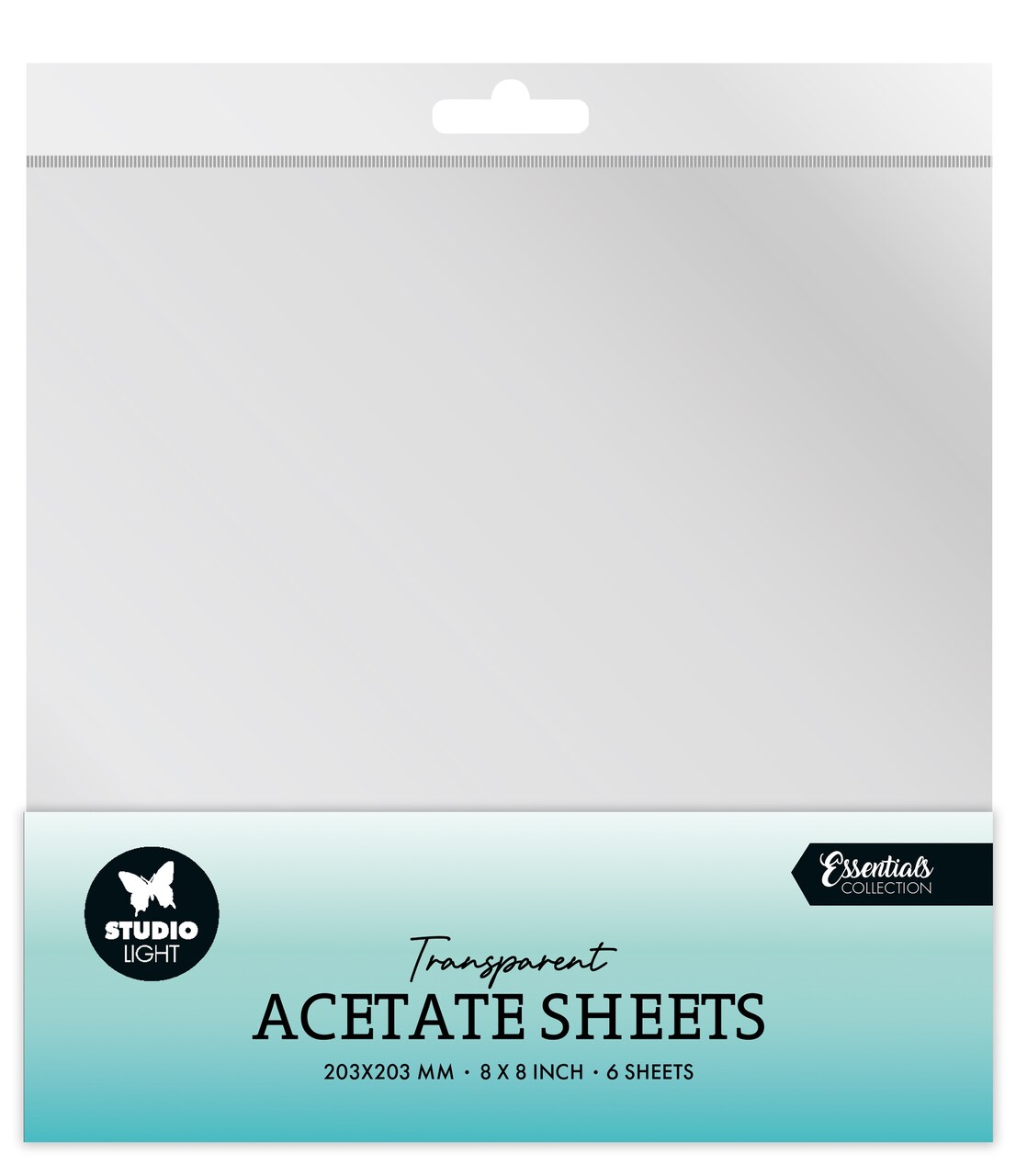 Studio Light Acetate Sheets 8"X8" 6/Pkg-Nr. 05, Transparent